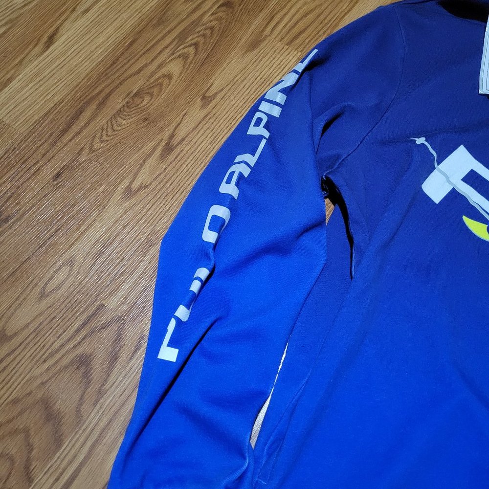 Polo Ralph Lauren Alpine Skier Skiing Team Hoodie Blue Large Racing PRL1 Down - Picture 10 of 12